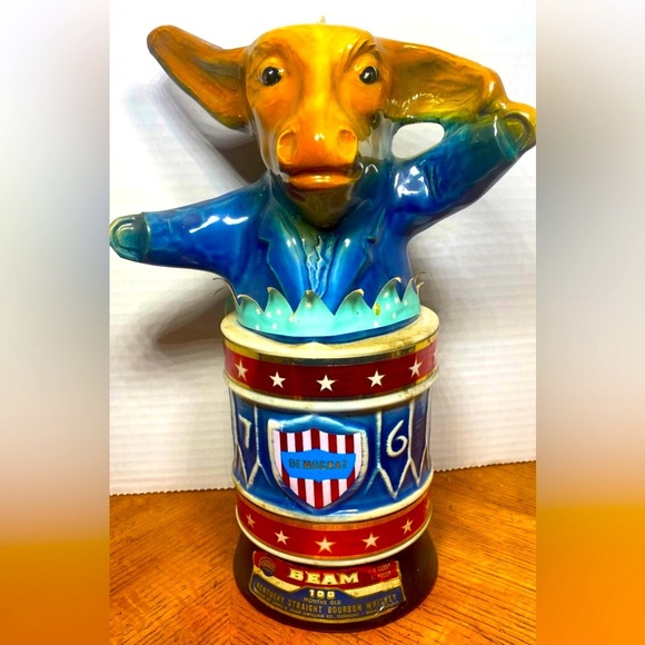 Vintage 1970’s Jim Beam Democrat Donkey Political Decanter 1976 - Picture 3 of 7